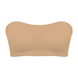 Women's Sexy Strapless Push Up Bra Removable Padded Seamless Ice Silk Top Women Invisible Beauty Back Anti-slip Off-shoulder Bra