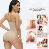 V Neck Spaghetti Strap Bodysuits Compression Body Suits Open Crotch Shapewear Slimming Body Shaper Smooth Out Bodysuit Shaper