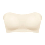 Women's Sexy Strapless Push Up Bra Removable Padded Seamless Ice Silk Top Women Invisible Beauty Back Anti-slip Off-shoulder Bra