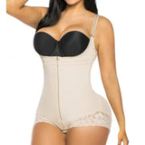Shapewear Colombian High quality Shape jumpsuit with front zipper and Hook Double Compression belly corsets consecutive rows