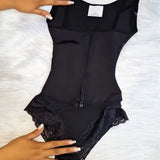 Shapewear Colombian High quality Shape jumpsuit with front zipper and Hook Double Compression belly corsets consecutive rows