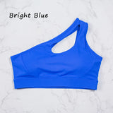 QINACTIVE Women'  sexy One Shoulder Sports Bras Yoga Top Vest Quick-drying Yoga Gym Running Fitness Underwear
