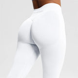 Women's Seamless Bum Shaping Leggings Yoga Sports Pants Low Ribbed Band Fitness Workout Scrunch Butt Tight Knee-Length Casual