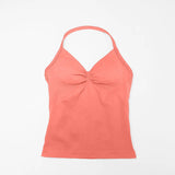 NCLAGEN Longline Strappy Top Sports Yoga Vest Women's Fitness Tank Top Gym Beautiful Open Back Bra Running Workout Halter