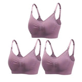 3pcs/Set High Quality Maternity Nursing Bras Cotton Breastfeeding Pregnant Underwear Seamless Large Size Breathable Bra Push Up