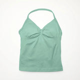 NCLAGEN Longline Strappy Top Sports Yoga Vest Women's Fitness Tank Top Gym Beautiful Open Back Bra Running Workout Halter