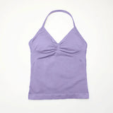 NCLAGEN Longline Strappy Top Sports Yoga Vest Women's Fitness Tank Top Gym Beautiful Open Back Bra Running Workout Halter