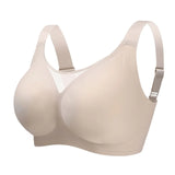 Plus Size Mesh Bralette Women's Small Chest Illusion No Side Breast No Steel Ring Comfortable Backless Underwear Innerwear