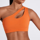 QINACTIVE Women'  sexy One Shoulder Sports Bras Yoga Top Vest Quick-drying Yoga Gym Running Fitness Underwear