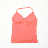 NCLAGEN Longline Strappy Top Sports Yoga Vest Women's Fitness Tank Top Gym Beautiful Open Back Bra Running Workout Halter