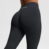 Women's Seamless Bum Shaping Leggings Yoga Sports Pants Low Ribbed Band Fitness Workout Scrunch Butt Tight Knee-Length Casual