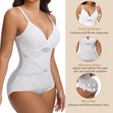 Women Cross Tummy Control Shapewear Sexy Mesh Slimming Waist Briefs Bodysuit Thin Breast Cup Body Shaper Butt Lifter Smooth Body