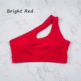 QINACTIVE Women'  sexy One Shoulder Sports Bras Yoga Top Vest Quick-drying Yoga Gym Running Fitness Underwear