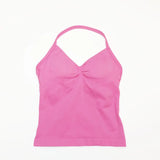 NCLAGEN Longline Strappy Top Sports Yoga Vest Women's Fitness Tank Top Gym Beautiful Open Back Bra Running Workout Halter