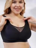 Plus Size Mesh Bralette Women's Small Chest Illusion No Side Breast No Steel Ring Comfortable Backless Underwear Innerwear