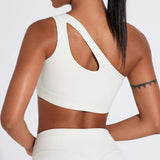 QINACTIVE Women'  sexy One Shoulder Sports Bras Yoga Top Vest Quick-drying Yoga Gym Running Fitness Underwear
