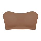 Women's Sexy Strapless Push Up Bra Removable Padded Seamless Ice Silk Top Women Invisible Beauty Back Anti-slip Off-shoulder Bra