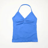 NCLAGEN Longline Strappy Top Sports Yoga Vest Women's Fitness Tank Top Gym Beautiful Open Back Bra Running Workout Halter