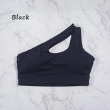QINACTIVE Women'  sexy One Shoulder Sports Bras Yoga Top Vest Quick-drying Yoga Gym Running Fitness Underwear