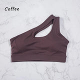 QINACTIVE Women'  sexy One Shoulder Sports Bras Yoga Top Vest Quick-drying Yoga Gym Running Fitness Underwear