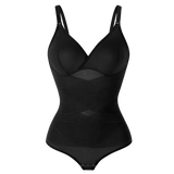Women Cross Tummy Control Shapewear Sexy Mesh Slimming Waist Briefs Bodysuit Thin Breast Cup Body Shaper Butt Lifter Smooth Body
