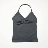 NCLAGEN Longline Strappy Top Sports Yoga Vest Women's Fitness Tank Top Gym Beautiful Open Back Bra Running Workout Halter