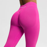 Women's Seamless Bum Shaping Leggings Yoga Sports Pants Low Ribbed Band Fitness Workout Scrunch Butt Tight Knee-Length Casual