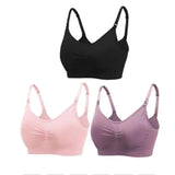 3pcs/Set High Quality Maternity Nursing Bras Cotton Breastfeeding Pregnant Underwear Seamless Large Size Breathable Bra Push Up