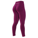 Women's Seamless Bum Shaping Leggings Yoga Sports Pants Low Ribbed Band Fitness Workout Scrunch Butt Tight Knee-Length Casual
