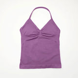 NCLAGEN Longline Strappy Top Sports Yoga Vest Women's Fitness Tank Top Gym Beautiful Open Back Bra Running Workout Halter