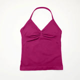 NCLAGEN Longline Strappy Top Sports Yoga Vest Women's Fitness Tank Top Gym Beautiful Open Back Bra Running Workout Halter