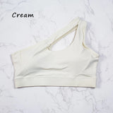 QINACTIVE Women'  sexy One Shoulder Sports Bras Yoga Top Vest Quick-drying Yoga Gym Running Fitness Underwear