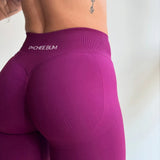 Women's Seamless Bum Shaping Leggings Yoga Sports Pants Low Ribbed Band Fitness Workout Scrunch Butt Tight Knee-Length Casual