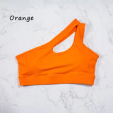 QINACTIVE Women'  sexy One Shoulder Sports Bras Yoga Top Vest Quick-drying Yoga Gym Running Fitness Underwear